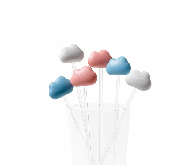 Set 6 paličic za mešanje cocktailov Cloud Mix Colors