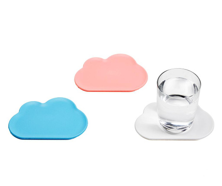 Set 6 coastere Qualy, Pink Cloud, plastic ABS, multicolor, 1x12x8 cm