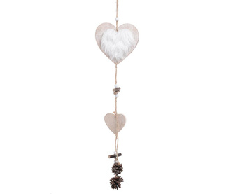 Комплект 6 висящи декорации Heart with Pinecones