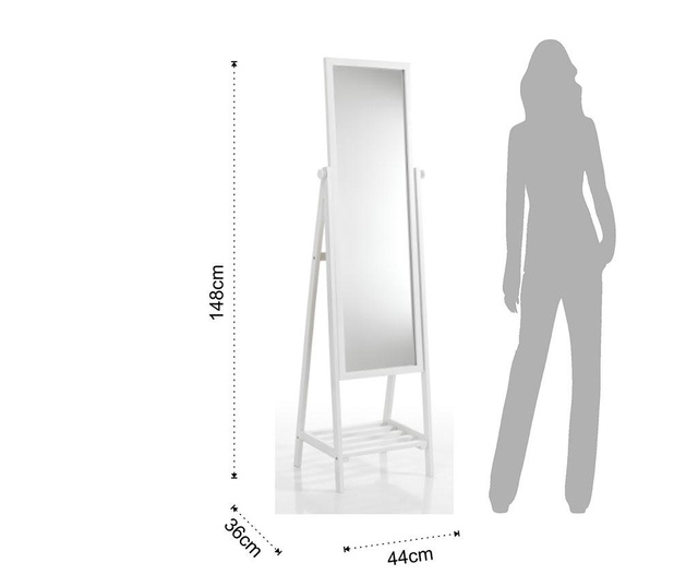 Oglinda de podea Tomasucci, Brill, lemn masiv de brad lacuit, 44x36x148 cm