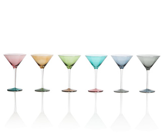Set 6 pahare pentru martini Novita Home, Invert, sticla, 100 ml,100 ml