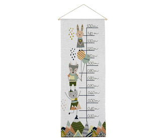 Decoratiune de perete The Wild Hug, Animals in Mountains, lemn de pin, 40x0x155 cm