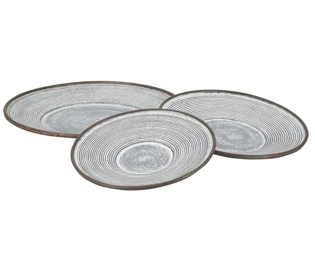 Set dekorativnih tanjura za slastice i čokoladu 3 kom cm ø 50,5x4,5- 39,2x4,5-35x4