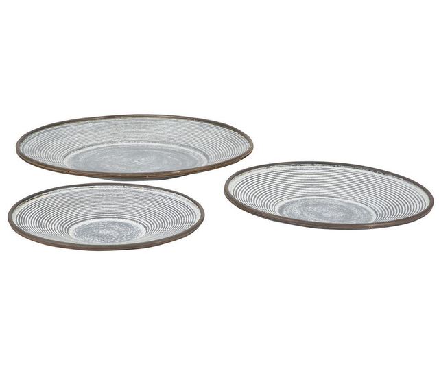 Set dekorativnih tanjura za slastice i čokoladu 3 kom cm ø 50,5x4,5- 39,2x4,5-35x4