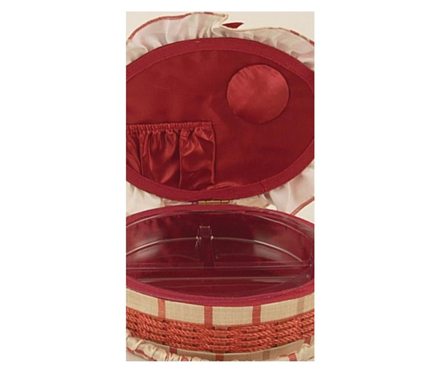 Cos cu capac pentru cosmetice Disraeli, Oval Rosa, 25x18x11 cm, carton