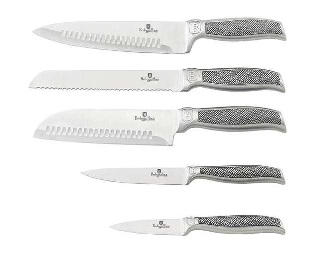 Комплект 5 ножа и поставка Metallic Carbon