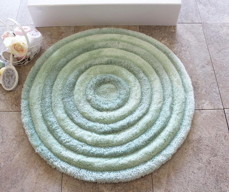 Fürdőszobai szőnyeg Chilai Home, Alessia Mint, antibakteriális akril szál, 90 cm, mentazöld