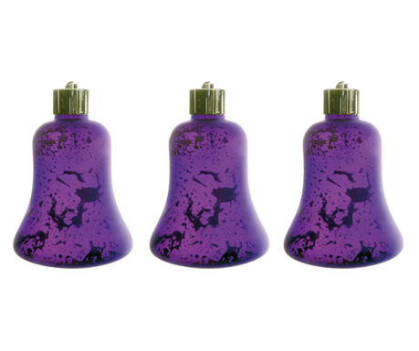 Комплект 3 декоративни светещи топки Elenora Purple