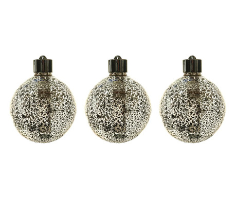 Комплект 3 декоративни светещи топки Donell Silver