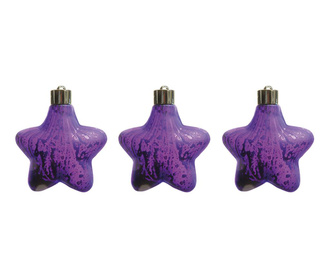 Set 3 globuri decorative luminoase Näve, Orioles Purple, sticla, mov