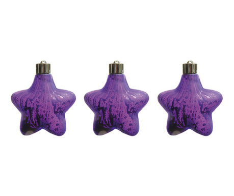 Sada 3 dekoračných gulí Orioles Purple