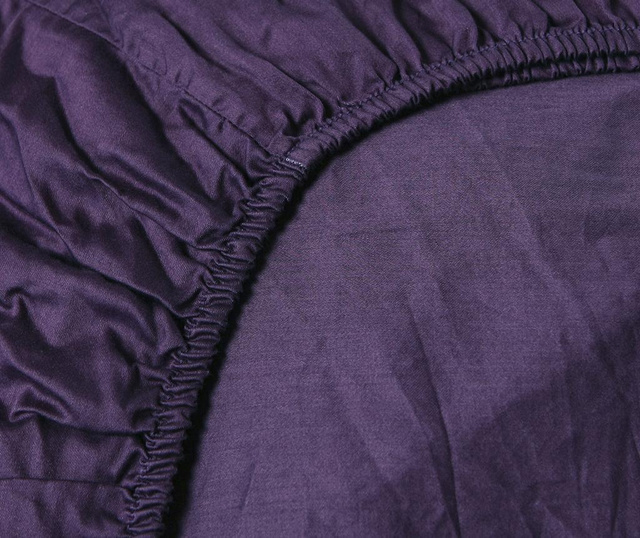 Cearsaf de pat cu elastic Satin Vintage Purple 160x200 cm