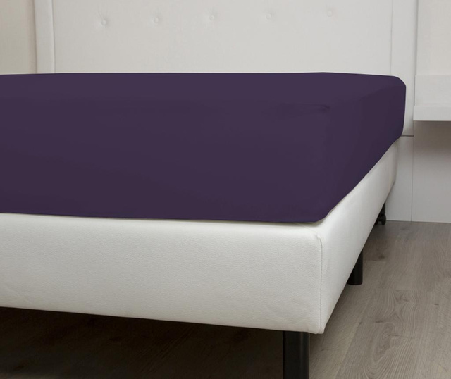 Cearsaf de pat cu elastic Satin Vintage Purple 160x200 cm