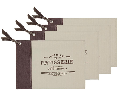 Комплект 4 подложки за хранене Patisserie 33x48 см