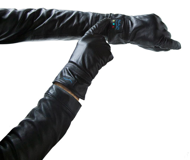 Moške pametne rokavice hi-Call Leather Black M