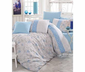 Posteljnina King Ranforce Flora Blue