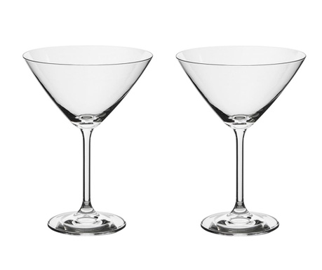 Set 2 pahare pentru martini Bohemia, Bohemia Roya, sticla cristalina, 285 ml