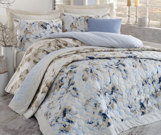 Спално бельо и ватирана кувертюра King Ranforce Supreme Pastella Blue