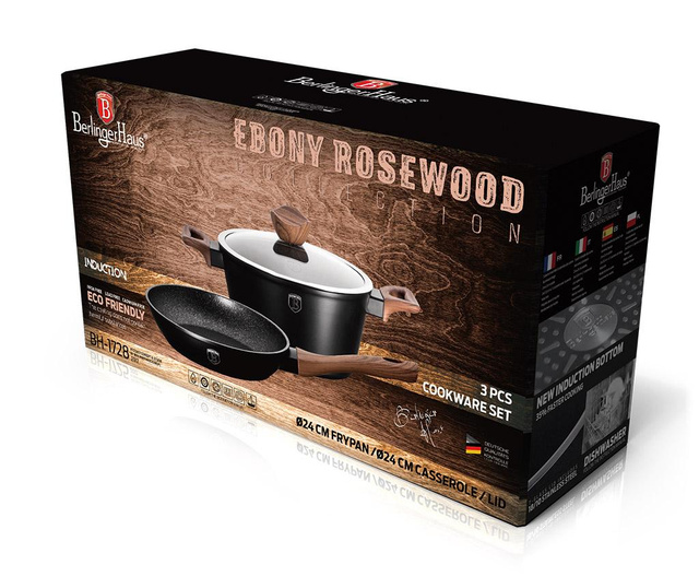3-dijelni set posuda za kuhanje Ebony Rosewood