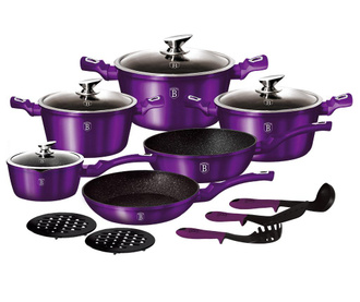 15-delni set posode za kuhanje Metallic Royal Purple