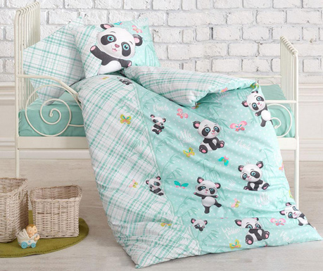 Posteljina za krevetić    Ranforce Cute Pandas 100x150