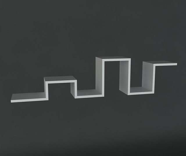 Raft de perete Oyo Concept, Bumpy White, placa fibrolemnoasa de inalta densitate (HDF), 30x131x20 cm, alb