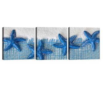 Комплект 3 картини Starfish Blue 30x30 см