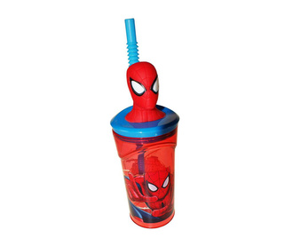 Skodelica s pokrovom in slamico Spiderman 3D 360 ml