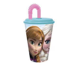 Čaša s poklopcem i slamkom Frozen 430 ml