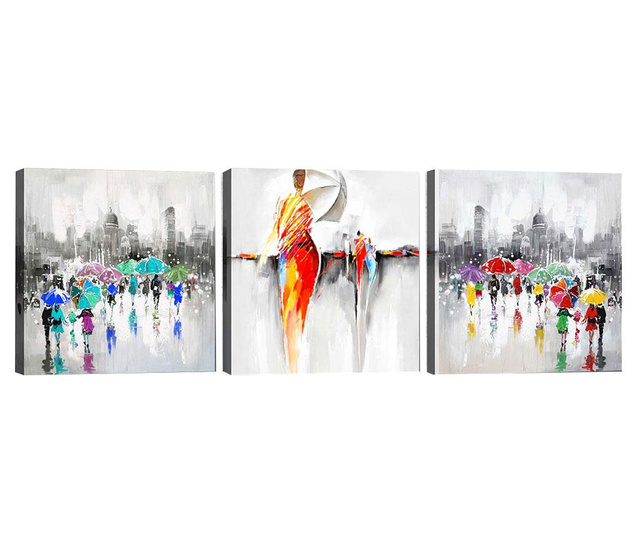 Комплект 3 картини Dancing in the Rain 30x30 см
