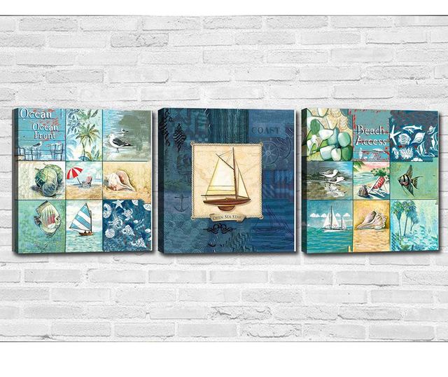 Set 3 slik Ocean Front 30x30 cm