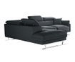 Lijeva kutna sofa Giselle Anthracite Black