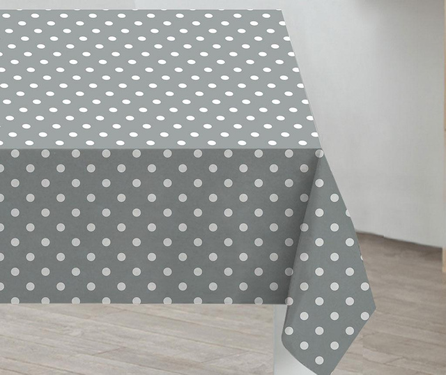 Namizni prt Grey Polka Dots 132x178 cm