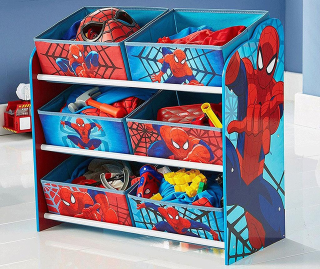Regal s 6 košarami Spiderman