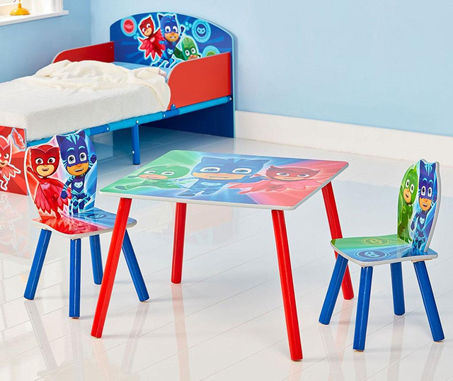 Детски комплект маса и 2 стола PJ Mask