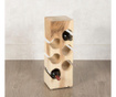 Suport pentru sticle Belssia, Bottle Up, lemn de stejar, 21x21x51 cm