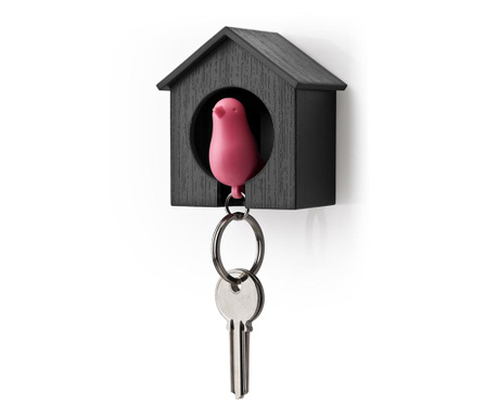 Set držač za ključeve i privjesak Sparrow Black Pink