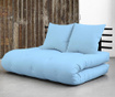 Sofa extensibila Shinsano Black and Celest Blue