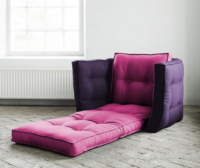 Разтегателен фотьойл Dice Pink and Purple