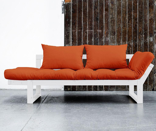 Sofa extensibila Edge White and Orange
