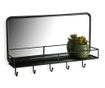 Cuier cu oglinda Versa, Dakota Black, 32x50x11 cm, fier thumbnail 2