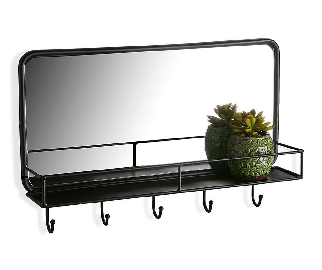 Cuier cu oglinda Versa, Dakota Black, 32x50x11 cm, fier - 2