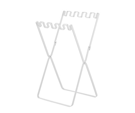 Suport pliabil pentru saci menajeri Yamazaki, Tower White, 60x33x31 cm
