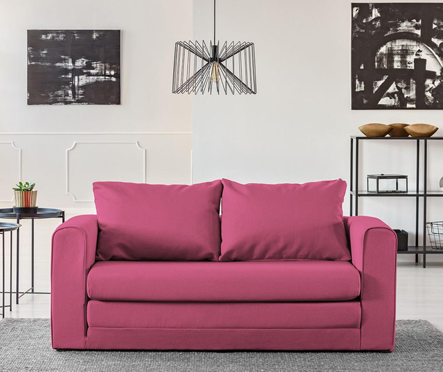 Canapea extensibila 2 locuri Cosmopolitan Design, Honolulu Fuchsia, fucsia, 158x69x80 cm