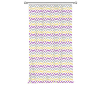 Zastor Chevron Purple Grey Yellow 140x270 cm