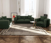 Fotoliu Rodier Interieurs, Organdi Dark Green & Cream Edges, verde inchis/crem, 109x96x78 cm