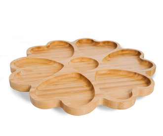Platou pentru aperitive Bambum, Pancho, lemn de bambus, 28x28x3 cm