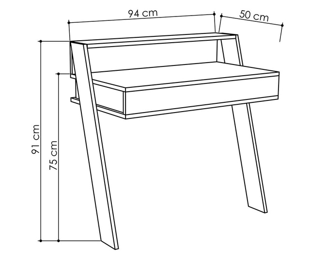 Birou Homitis, Cowork  White, PAL melaminat, 91x94x50 cm, alb