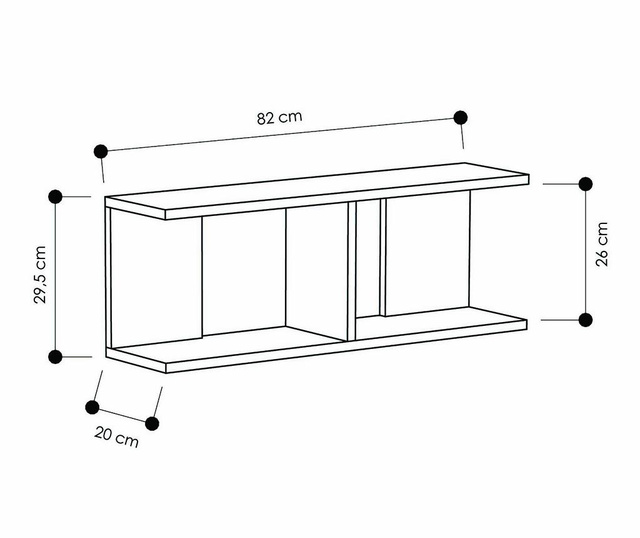 Zidni regal s policama Dim  Sonomo