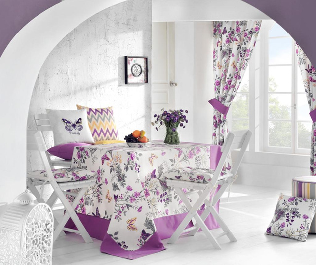 Purple Butterfly Asztalterítő 170x170 cm